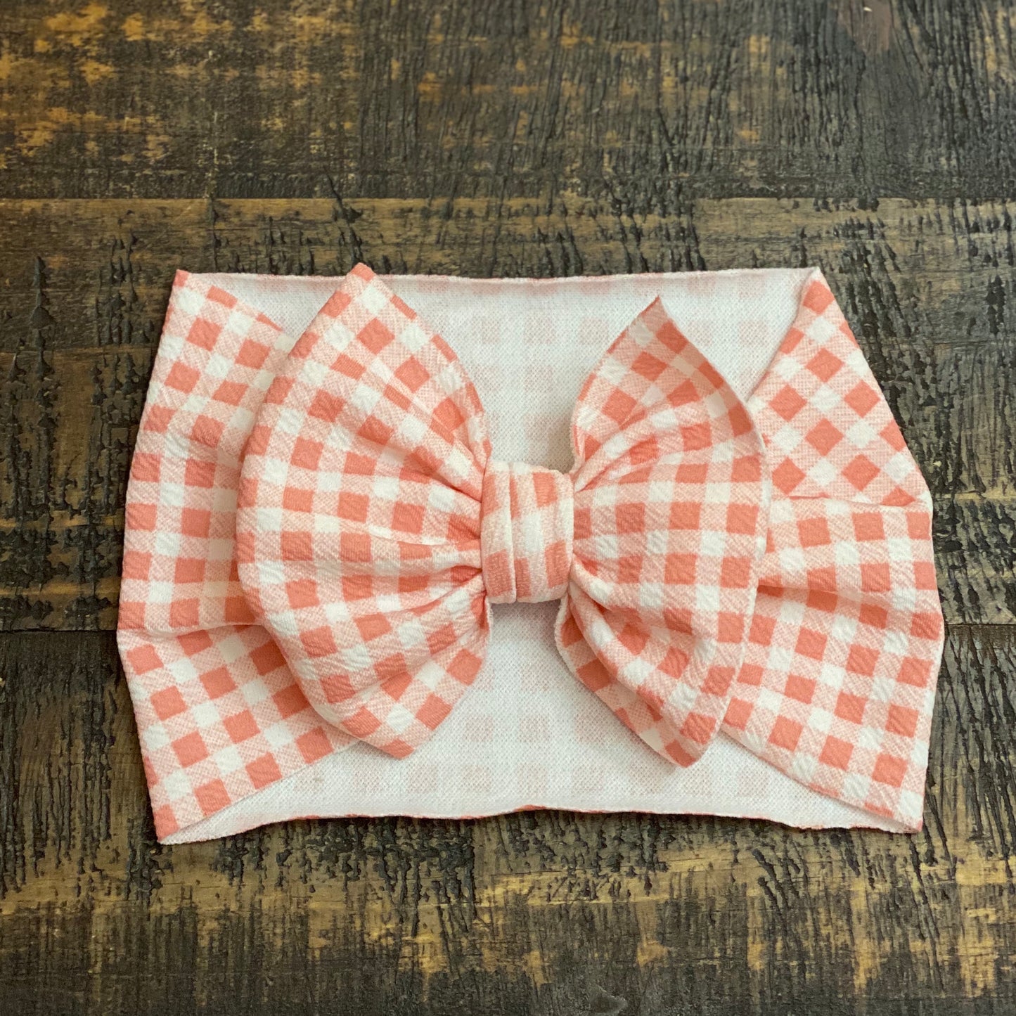 Dusty Pink Gingham Headwrap