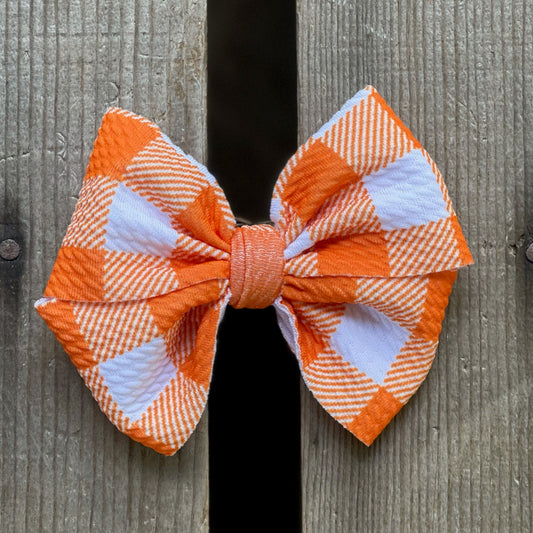 Orange Plaid Pinwheel