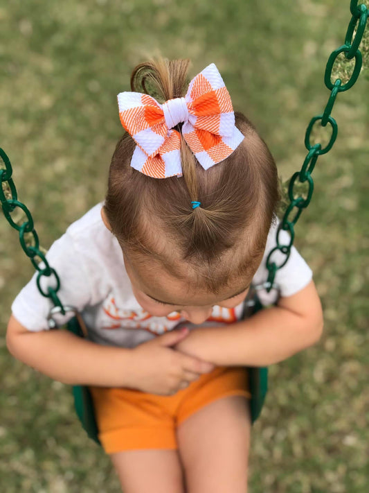 Orange Plaid Pigtails