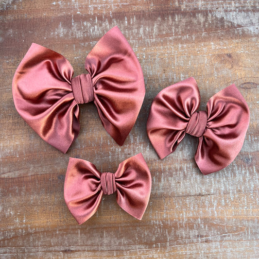 Copper Stone Satin Bows