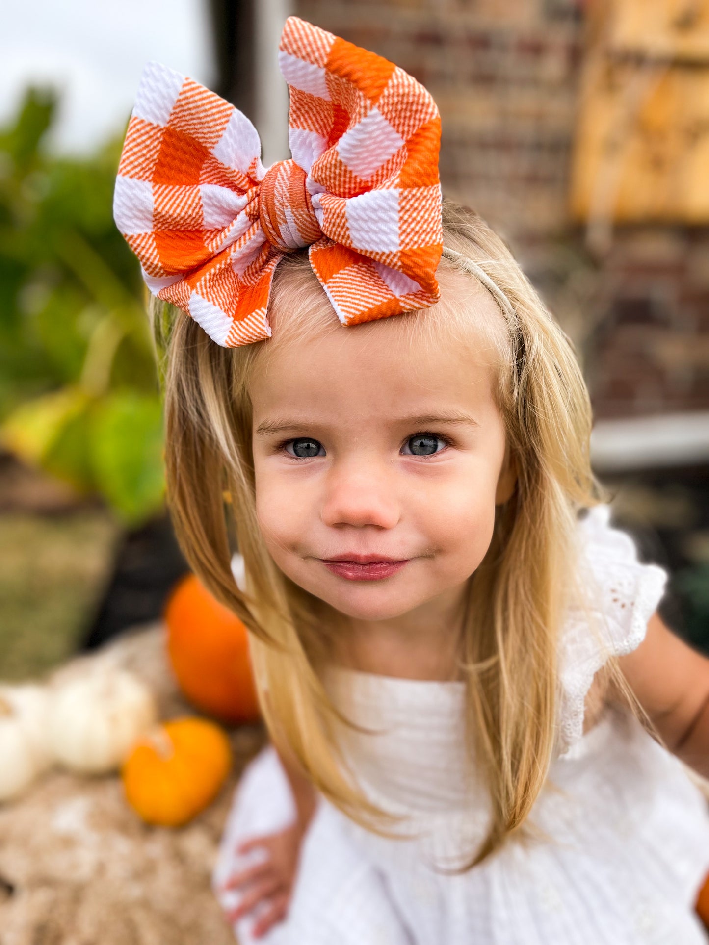 Orange Plaid Bows