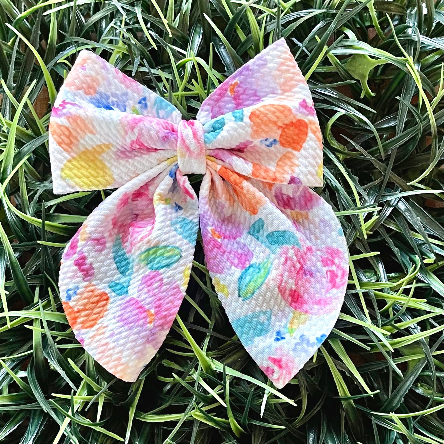 Spring Floral Sailor Bow