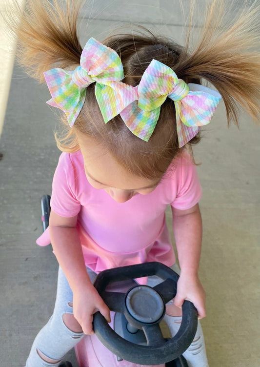 Pastel Gingham Pigtails